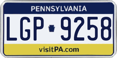 PA license plate LGP9258