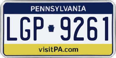 PA license plate LGP9261