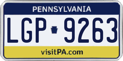 PA license plate LGP9263