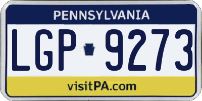 PA license plate LGP9273