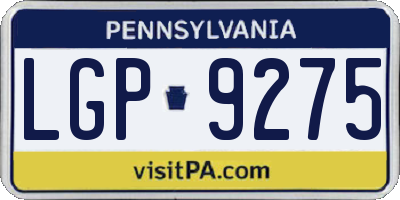 PA license plate LGP9275