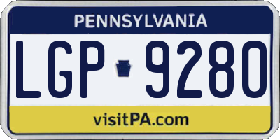 PA license plate LGP9280