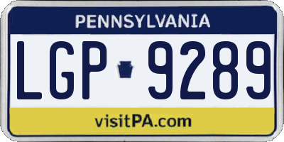 PA license plate LGP9289