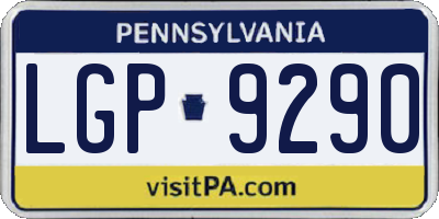 PA license plate LGP9290