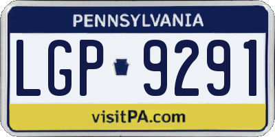 PA license plate LGP9291