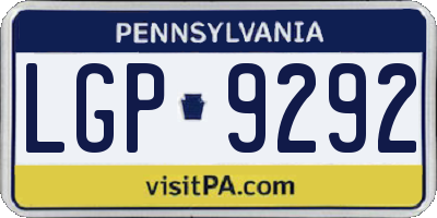 PA license plate LGP9292