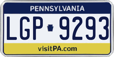 PA license plate LGP9293
