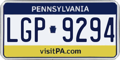 PA license plate LGP9294