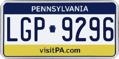 PA license plate LGP9296