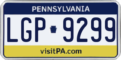 PA license plate LGP9299