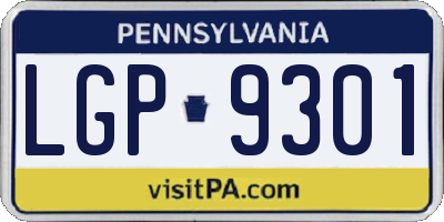 PA license plate LGP9301