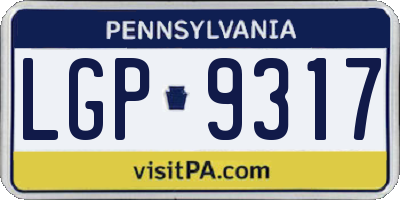 PA license plate LGP9317