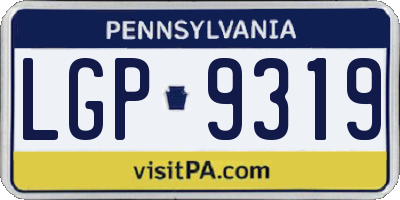 PA license plate LGP9319