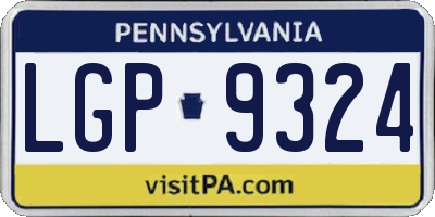 PA license plate LGP9324