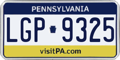 PA license plate LGP9325