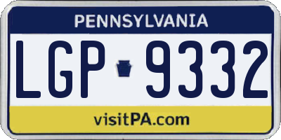 PA license plate LGP9332