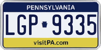 PA license plate LGP9335