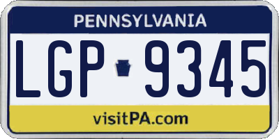 PA license plate LGP9345