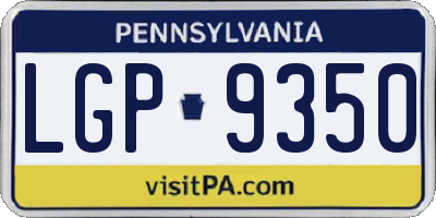 PA license plate LGP9350