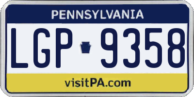 PA license plate LGP9358