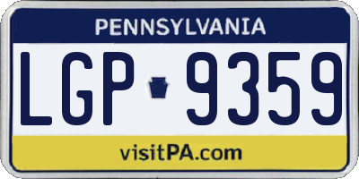PA license plate LGP9359