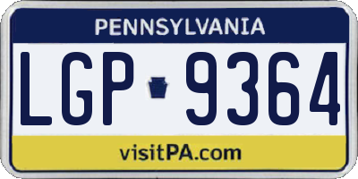 PA license plate LGP9364