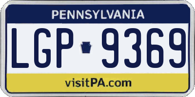 PA license plate LGP9369