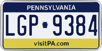 PA license plate LGP9384