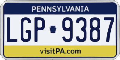 PA license plate LGP9387
