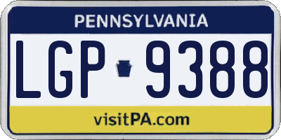 PA license plate LGP9388