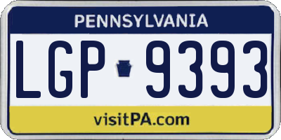 PA license plate LGP9393