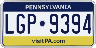PA license plate LGP9394