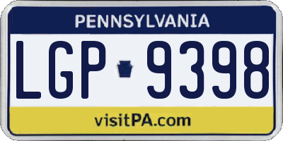 PA license plate LGP9398