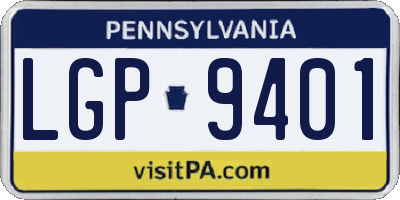 PA license plate LGP9401