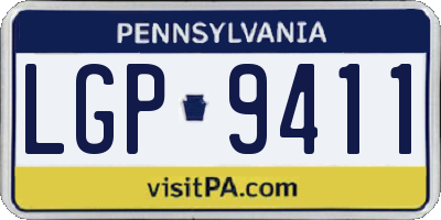 PA license plate LGP9411