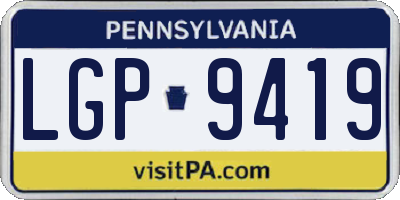 PA license plate LGP9419