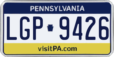 PA license plate LGP9426