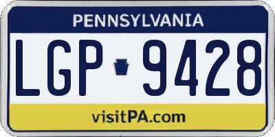 PA license plate LGP9428
