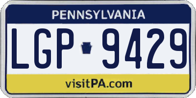 PA license plate LGP9429
