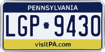 PA license plate LGP9430