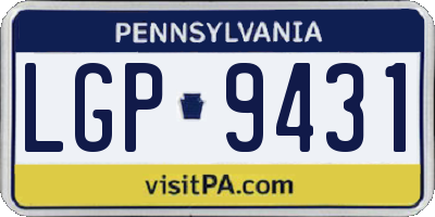 PA license plate LGP9431