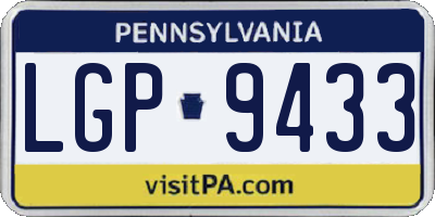 PA license plate LGP9433