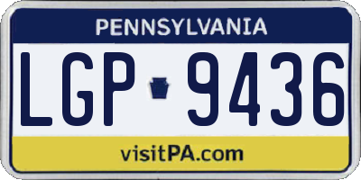 PA license plate LGP9436