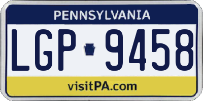 PA license plate LGP9458