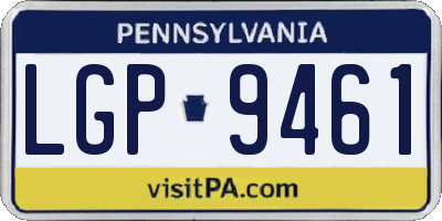 PA license plate LGP9461
