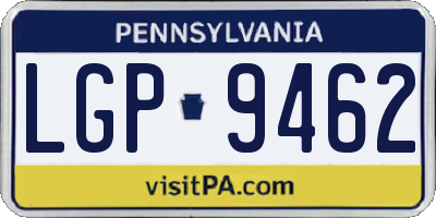 PA license plate LGP9462