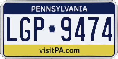PA license plate LGP9474