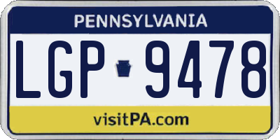 PA license plate LGP9478