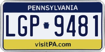 PA license plate LGP9481