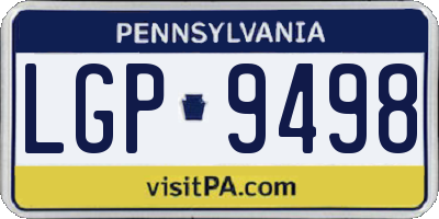 PA license plate LGP9498